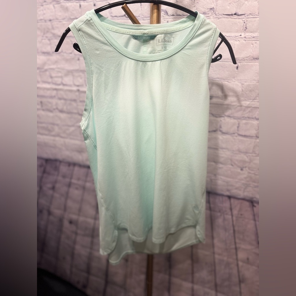 LL Bean Womens Workout Tank Top Mint Green Size Small EUC